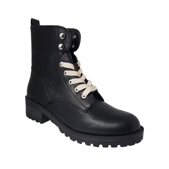 SO Alluring Women's Black Combat Boots Size 8 New No Box - Picture 7 of 8